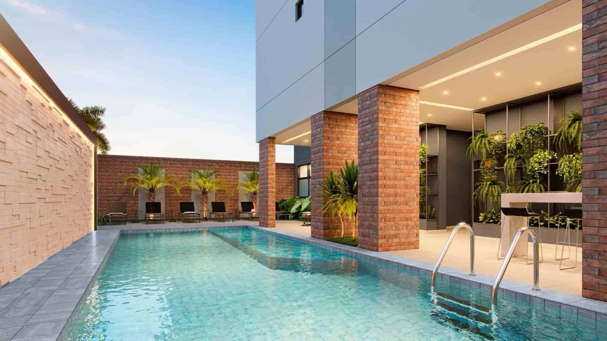 Área de lazer e piscina